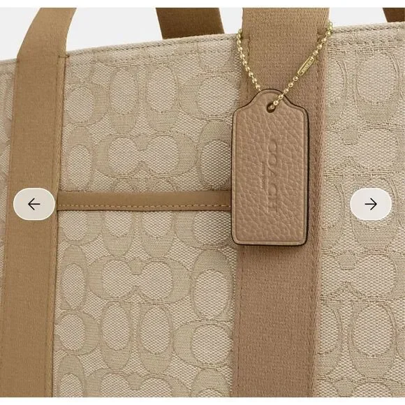 🔥🎁NWT! Coach Smith Tote Bag in Sig Jacquard Canvas Khaki Multi CY367 Msrp:$428 - Picture 11 of 14